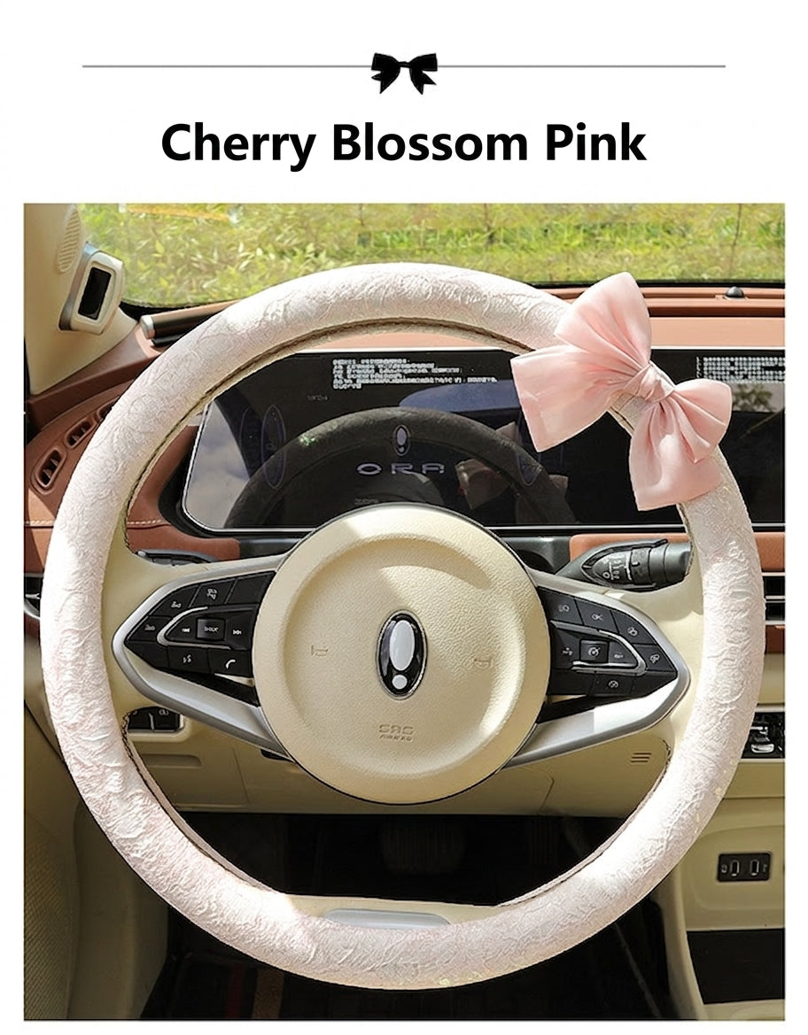 Lace car steering wheel cover, anti-slip decoration, all-season universal one-piece dropshipping, cross-border e-commerce trending sporty style