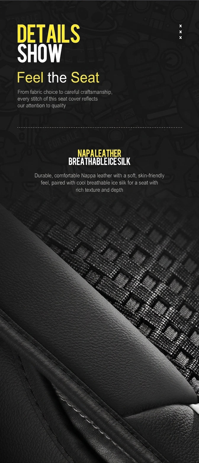 New Ice Silk Breathable Car Seat Covers, Cartoon Cute Seat Covers, Fully Inclusive Seat Cushion Covers All Seasons