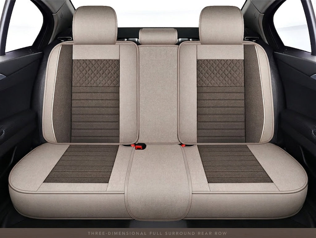 All-season universal full-coverage car seat covers, full-coverage spring and winter linen fabric art car covers, seat covers, and car cushion covers
