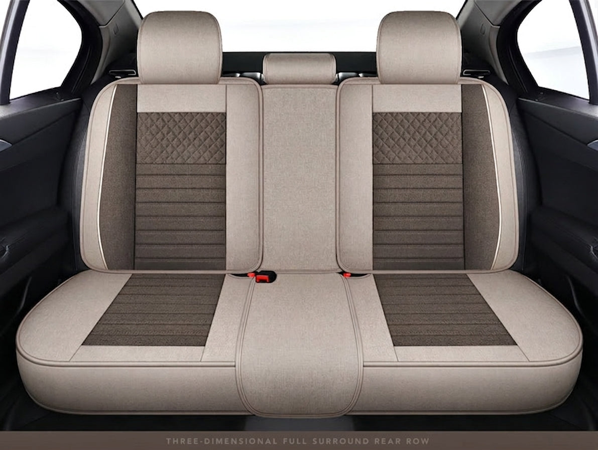 All-season universal full-coverage car seat covers, full-coverage spring and winter linen fabric art car covers, seat covers, and car cushion covers