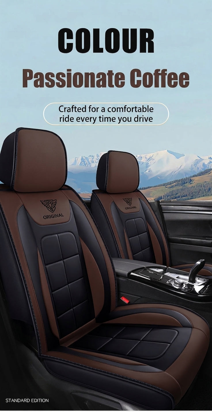 The five-seater car seat cushion is fully surrounded by the all-season universal leather seat cover, which is wear-resistant, dirt-resistant and breathable