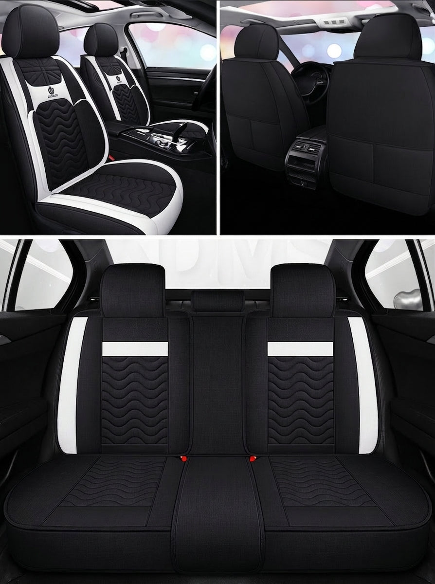 Cartoon car seat cushion, all-season universal all-round car seat cover, linen fabric art seat cushion, winter goddess seat cover