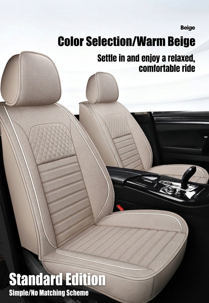 All-season universal full-coverage car seat covers, full-coverage spring and winter linen fabric art car covers, seat covers, and car cushion covers