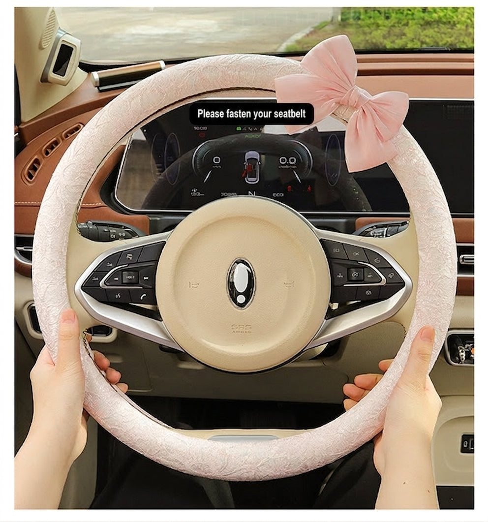 Lace car steering wheel cover, anti-slip decoration, all-season universal one-piece dropshipping, cross-border e-commerce trending sporty style