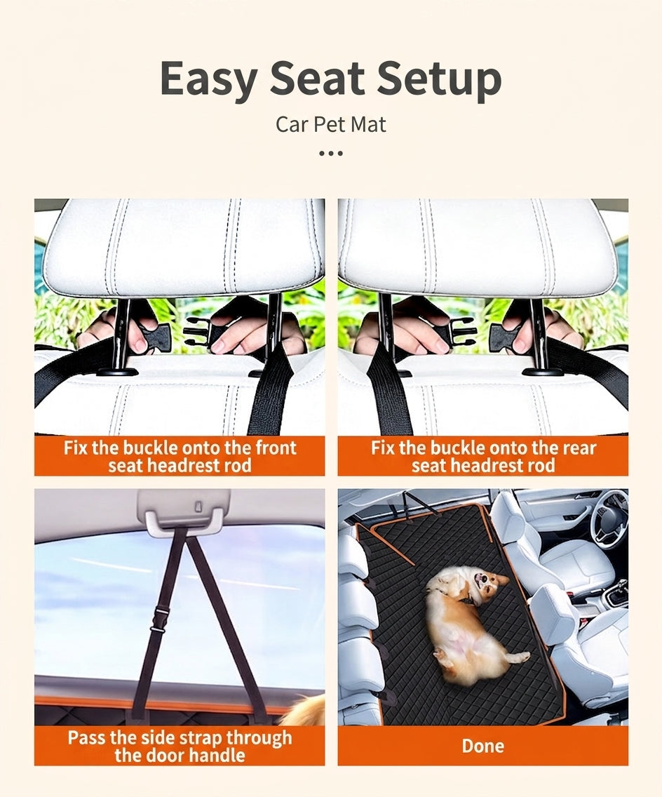 Oxford fabric pet mat, waterproof, dirt-resistant, wear-resistant seat cushion, rear seat mat for cats and dogs, thickened, suitable for car storage, universal