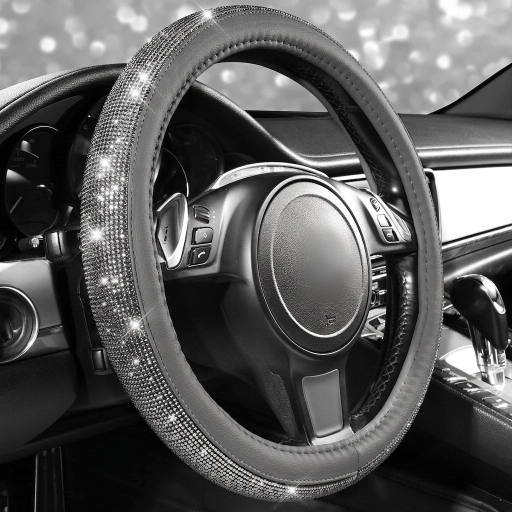 New car rhinestone fully rhinestone-hot rhinestone steering wheel, personalized handlebar cover, unisex steering wheel, Amazon