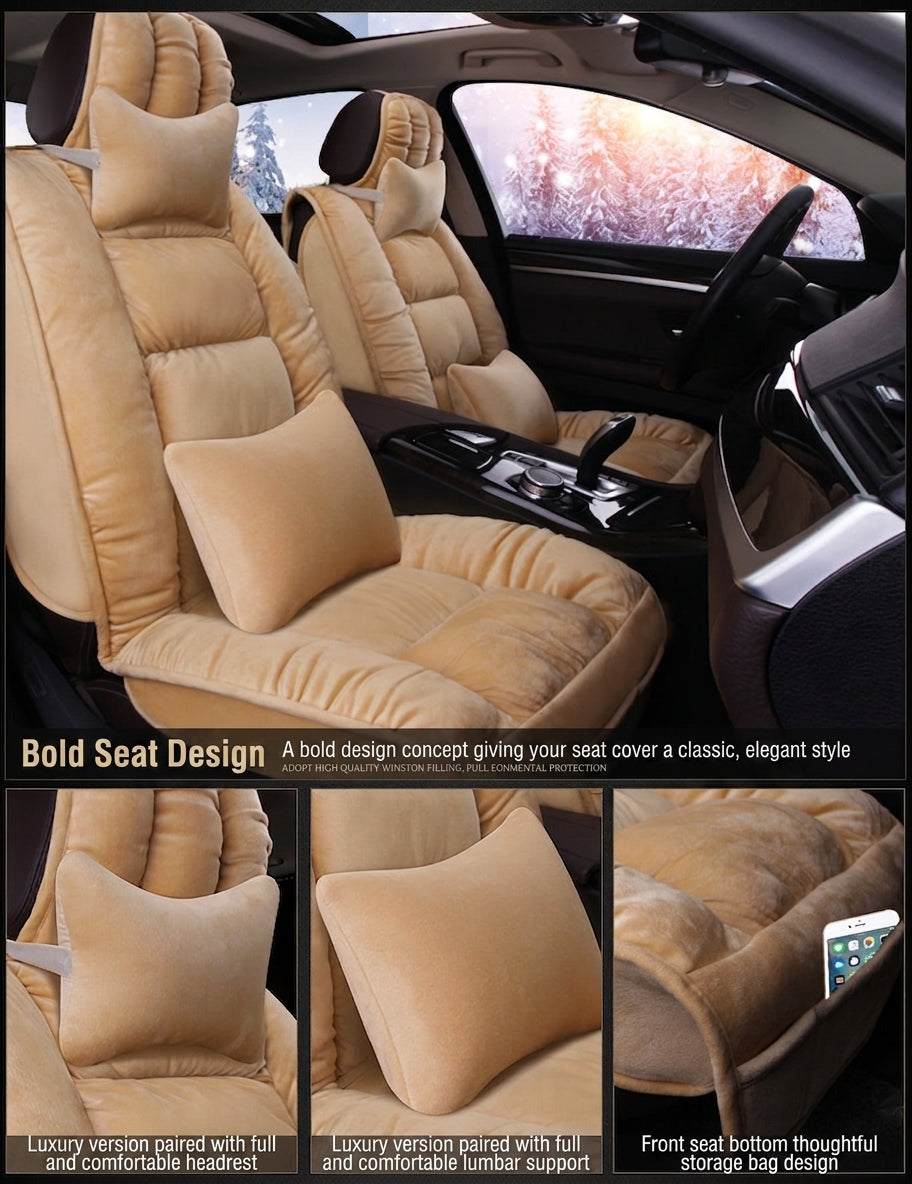 Winter short plush car seat cushion new winter car fleece seat cover universal down all-inclusive seat cushion wholesale