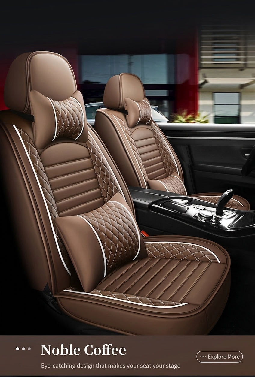 New all-season universal cartoon car seat cushion wholesale, premium feel, full leather, full coverage for small passenger car seat cushions