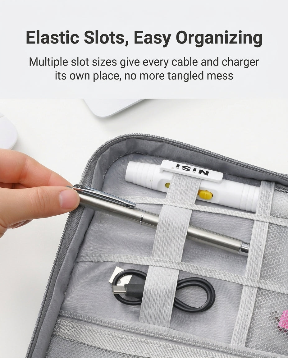 Travel Cable Storage Organizer Bag, Waterproof