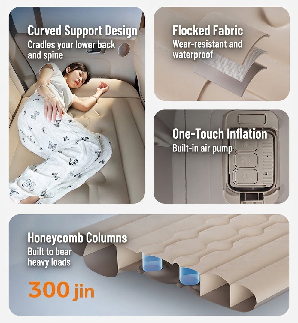 26 New Rear Seat Sleeping Essentials with Leveling Pad for Travel, Outings, Spring Outings, Outdoor Car Inflatable Bed