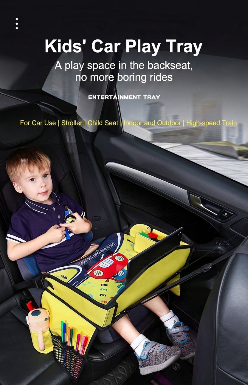 Cross-border car mini table, children's travel tray, car rear seat soothing tool, safety seat folding table
