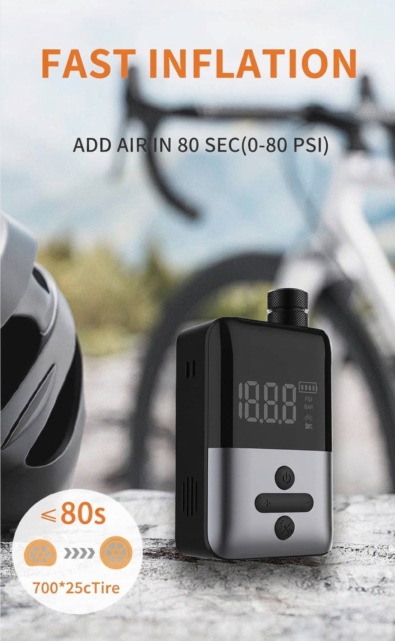 New in-stock ultra-mini mountain road bicycle inflator pump riding AI smart portable electric pump