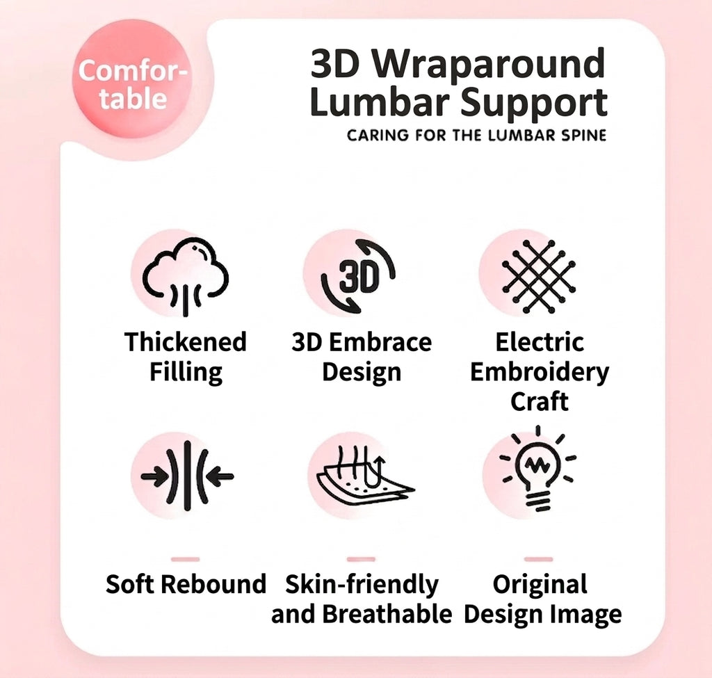 Car lumbar support, driver's seat backrest cushion, car headrest, lumbar support pad, internet-famous women's driving lumbar support tool