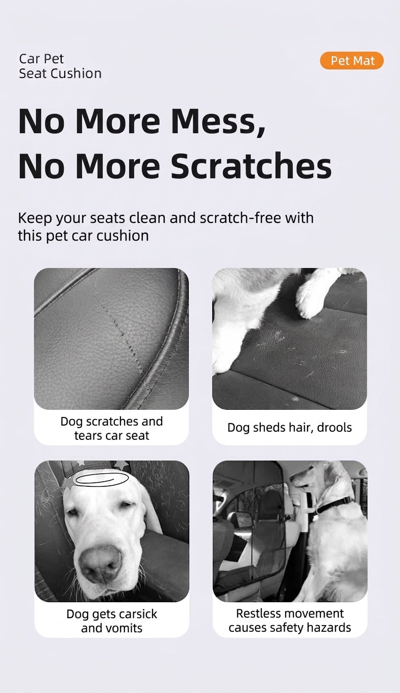 Pet Rear Seat Cushion for Cars, Waterproof & Dirt-Resistant