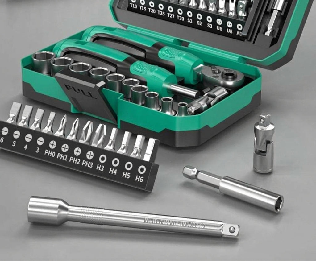 Screwdriver set, motorcycle bike repair tool, repair socket, ratchet wrench, rider tool kit