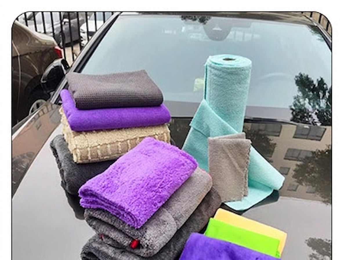 Car Wash 9 Piece Set Car Towel Home Car Beauty Cleaning Gloves Towel Wipes Waxing Sponge Wheel Brush