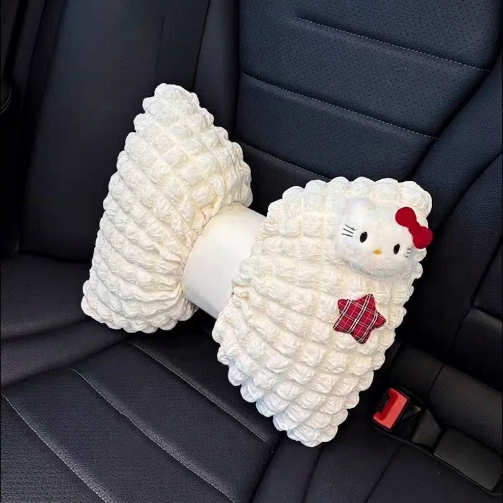 Cute and girly Kitty car headrest neck support pillow, breathable car neck support pillow, cushion, car interior accessories