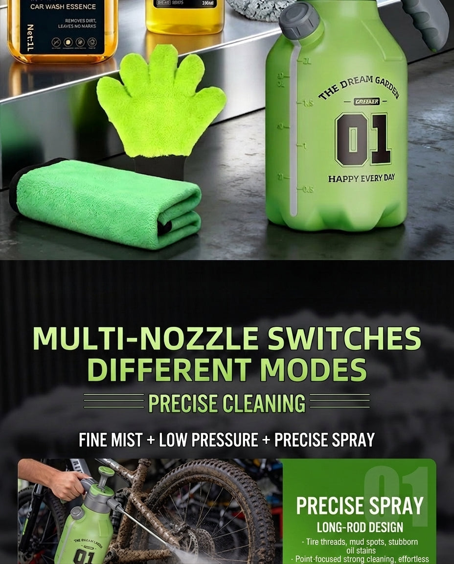 Green Forest Car Wash Tool Complete Set, Household Mop, Car Cleaning Tool, Self-Service Car Brushing Supplies Without Damage