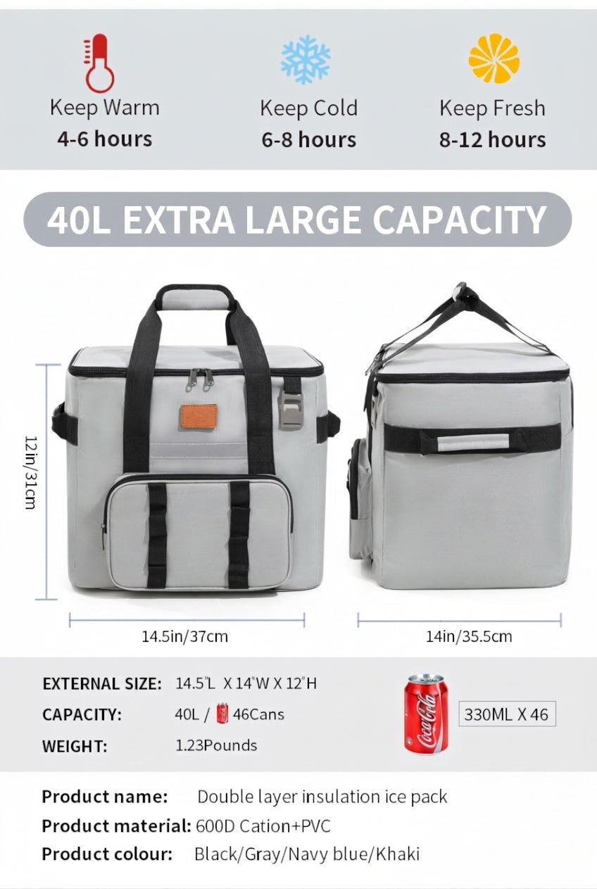 Insulated Picnic Cooler Bag - Multiple Colors