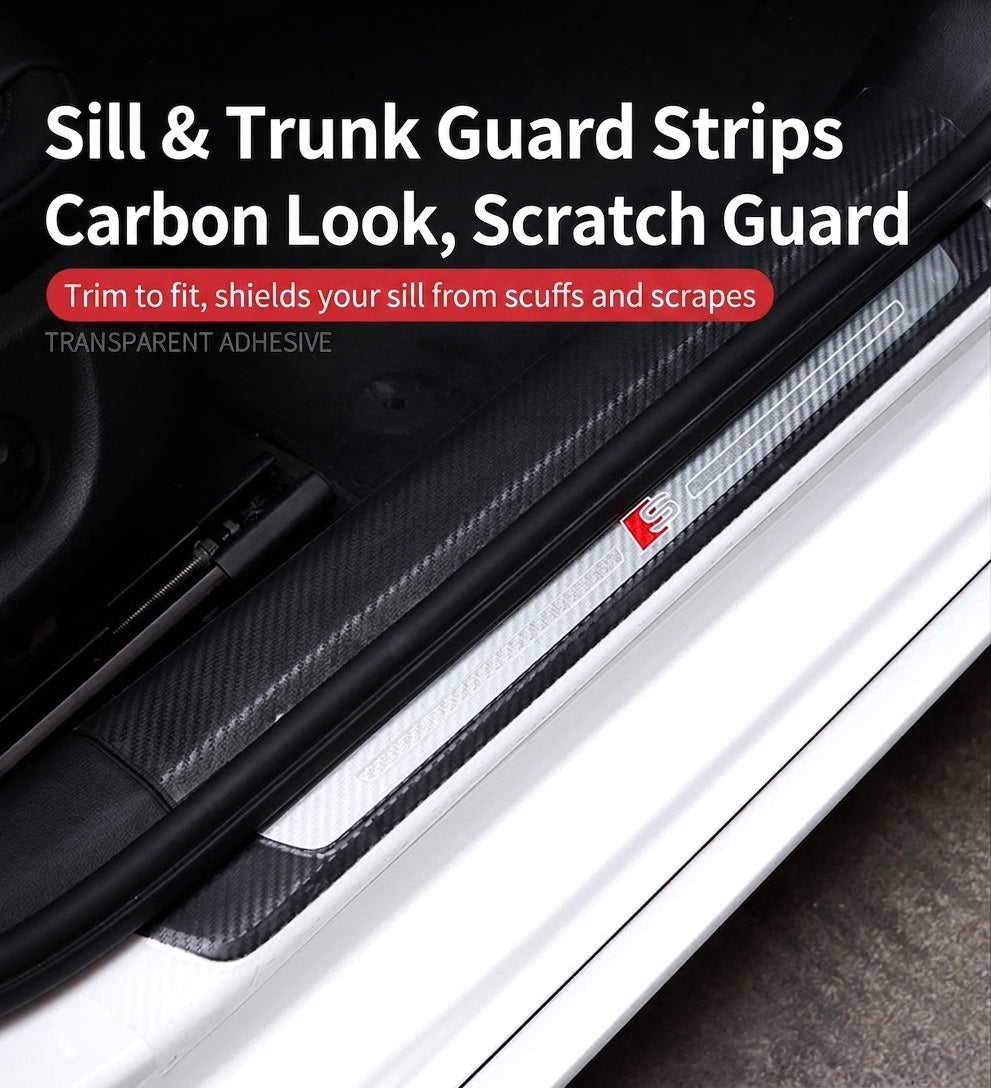 Car sill strips, carbon fiber bumper anti-collision strips, anti-stepping paste, carbon fiber pattern, universal body film stickers, decorative strips