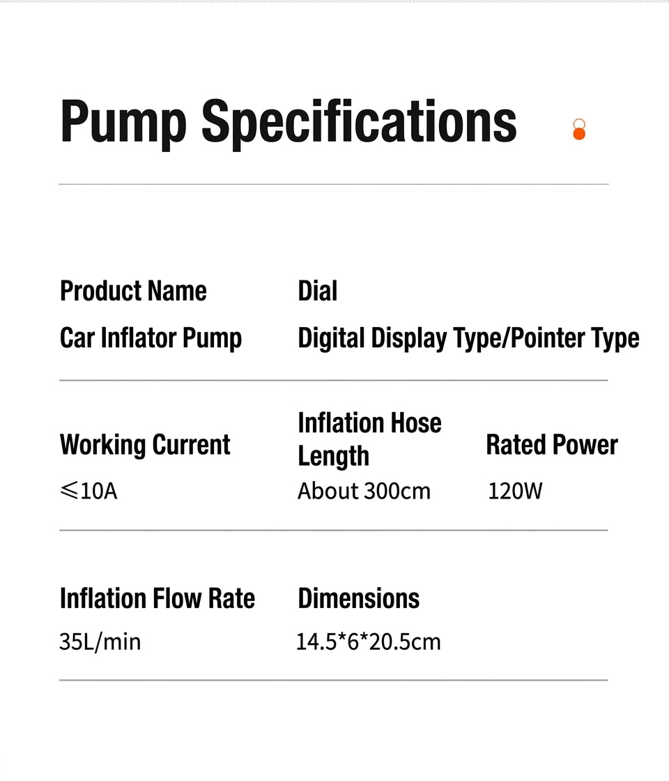 Car air pump digital display portable electric 12v tire inflator multi-function vehicle car air pump