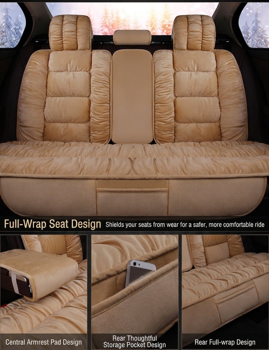 Winter short plush car seat cushion new winter car fleece seat cover universal down all-inclusive seat cushion wholesale