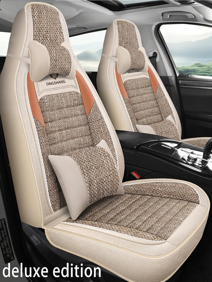 25 years new linen split head car seat cushion four seasons universal seat cover original piece drop shipping cross-border wholesale