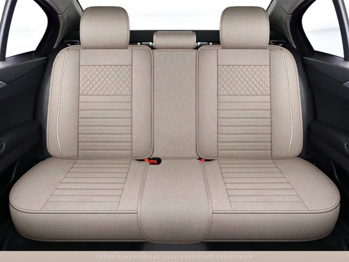 All-season universal full-coverage car seat covers, full-coverage spring and winter linen fabric art car covers, seat covers, and car cushion covers