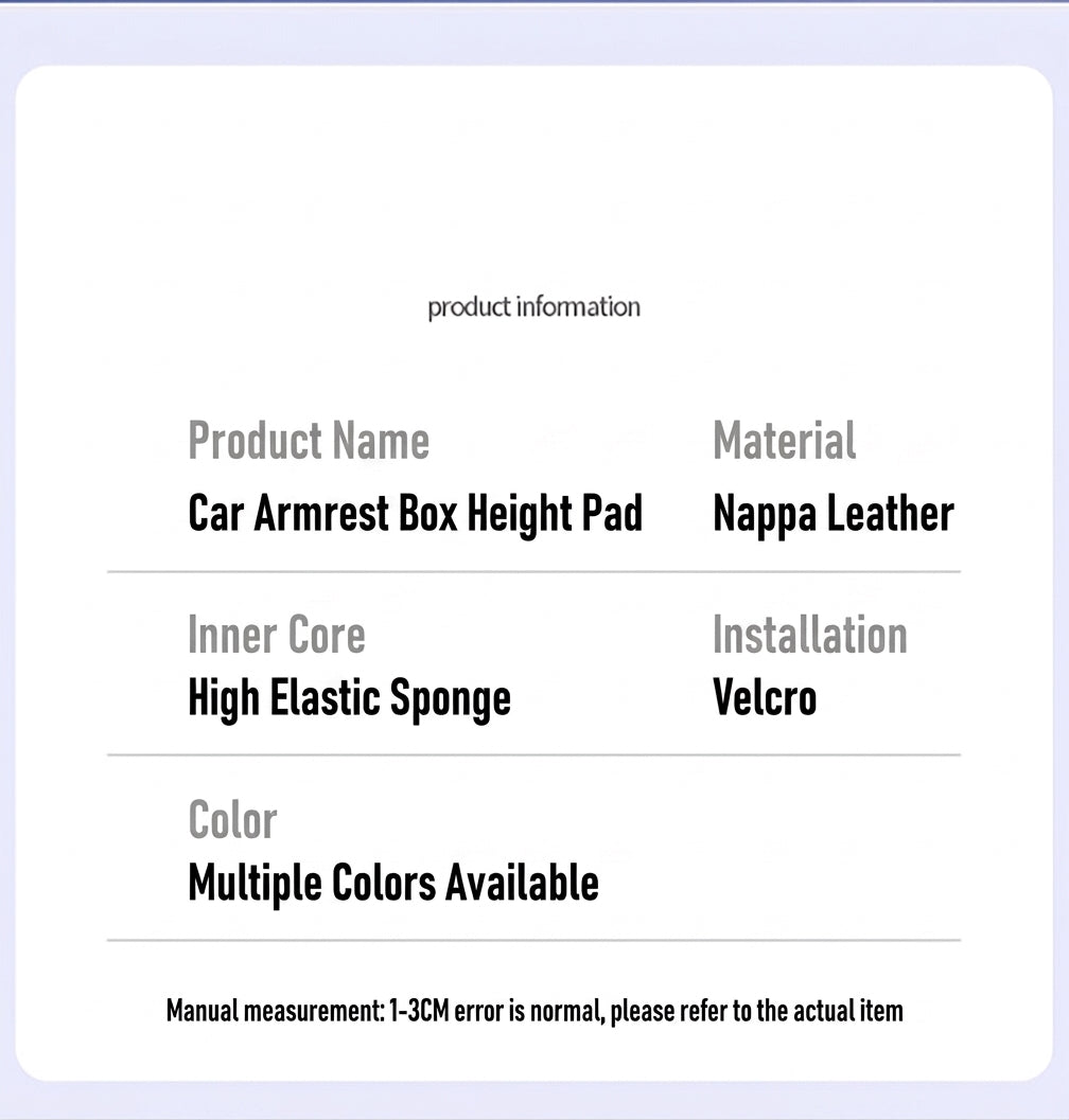 2025 New Central Car Armrest Box Height Pad Cover Protective Cover Double Cup Holder Premium Leather Car Accessories