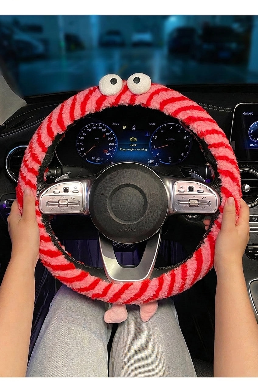 Winter plush steering wheel covers, 2024 new Monster non-slip warm all-season GM heated handlebar covers, women's version
