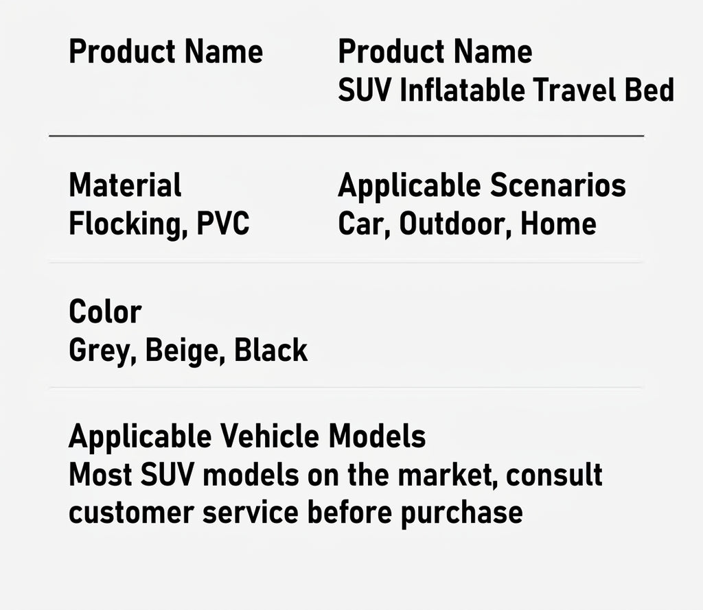 SUV inflatable mattress, car trunk air mattress, in-car sleeping essential, suitable for car camping, Tesla