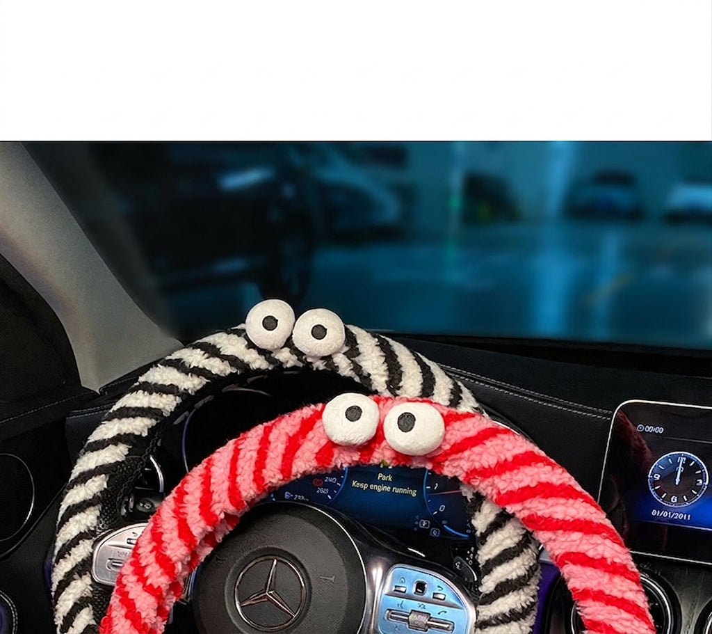 Winter plush steering wheel covers, 2024 new Monster non-slip warm all-season GM heated handlebar covers, women's version