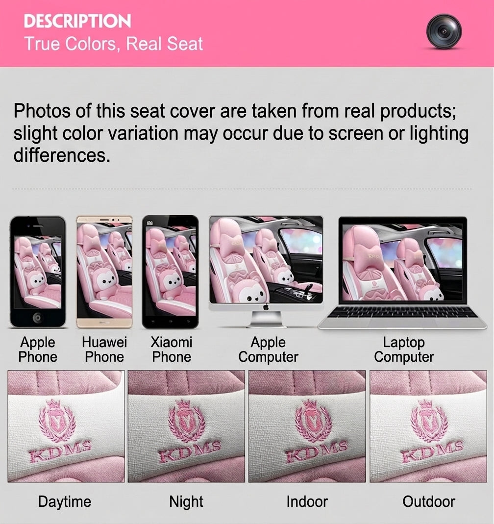 Cartoon car seat cushion, all-season universal all-round car seat cover, linen fabric art seat cushion, winter goddess seat cover