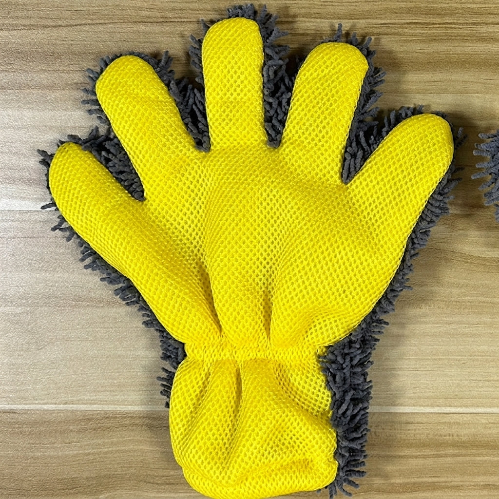 Fride Rich Velvet Thickened Car Wash Gloves Housekeeping Cleaning Gloves Sandwich Mesh Hole Wipe Gloves