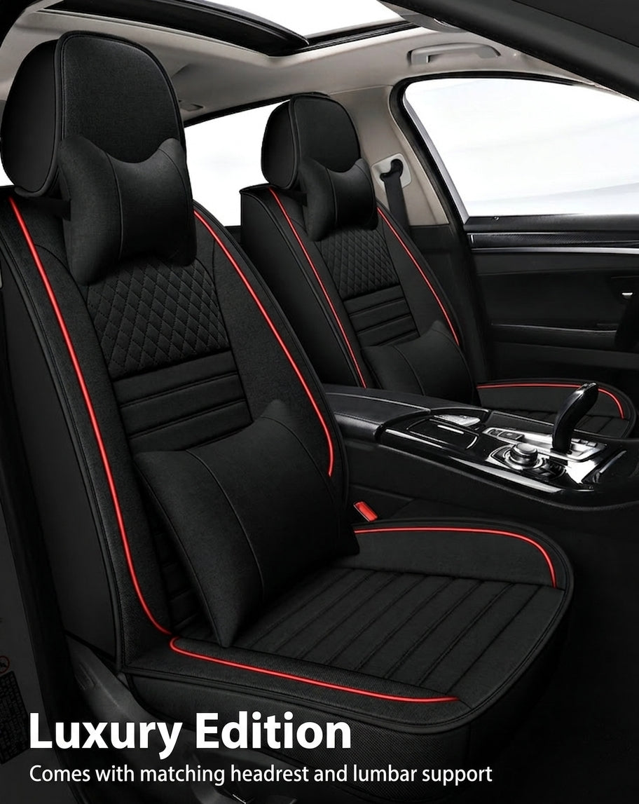 All-season universal full-coverage car seat covers, full-coverage spring and winter linen fabric art car covers, seat covers, and car cushion covers