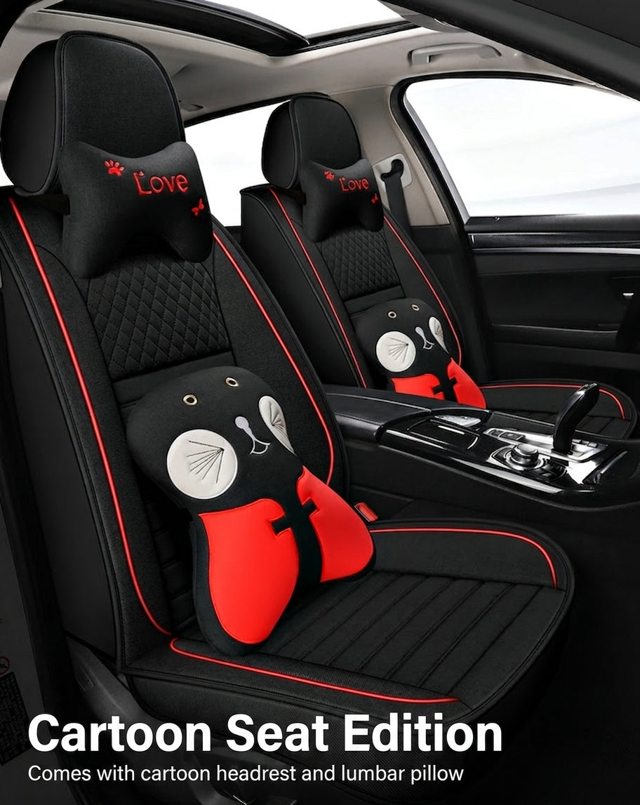 All-season universal full-coverage car seat covers, full-coverage spring and winter linen fabric art car covers, seat covers, and car cushion covers