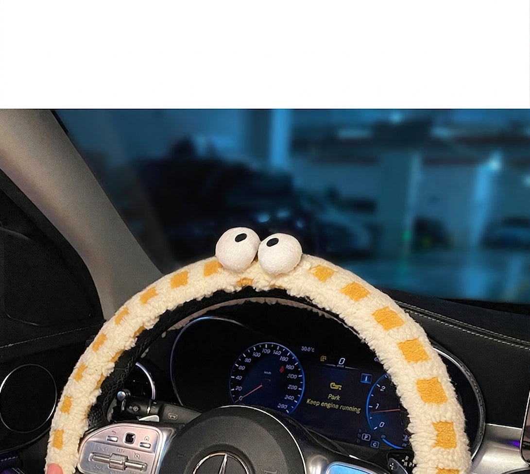 Winter plush steering wheel covers, 2024 new Monster non-slip warm all-season GM heated handlebar covers, women's version