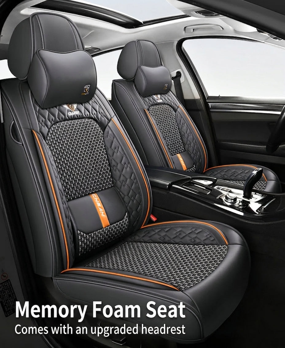 The 2025 new lumbar Napa leather ice silk car seat cushion is suitable for all seasons
