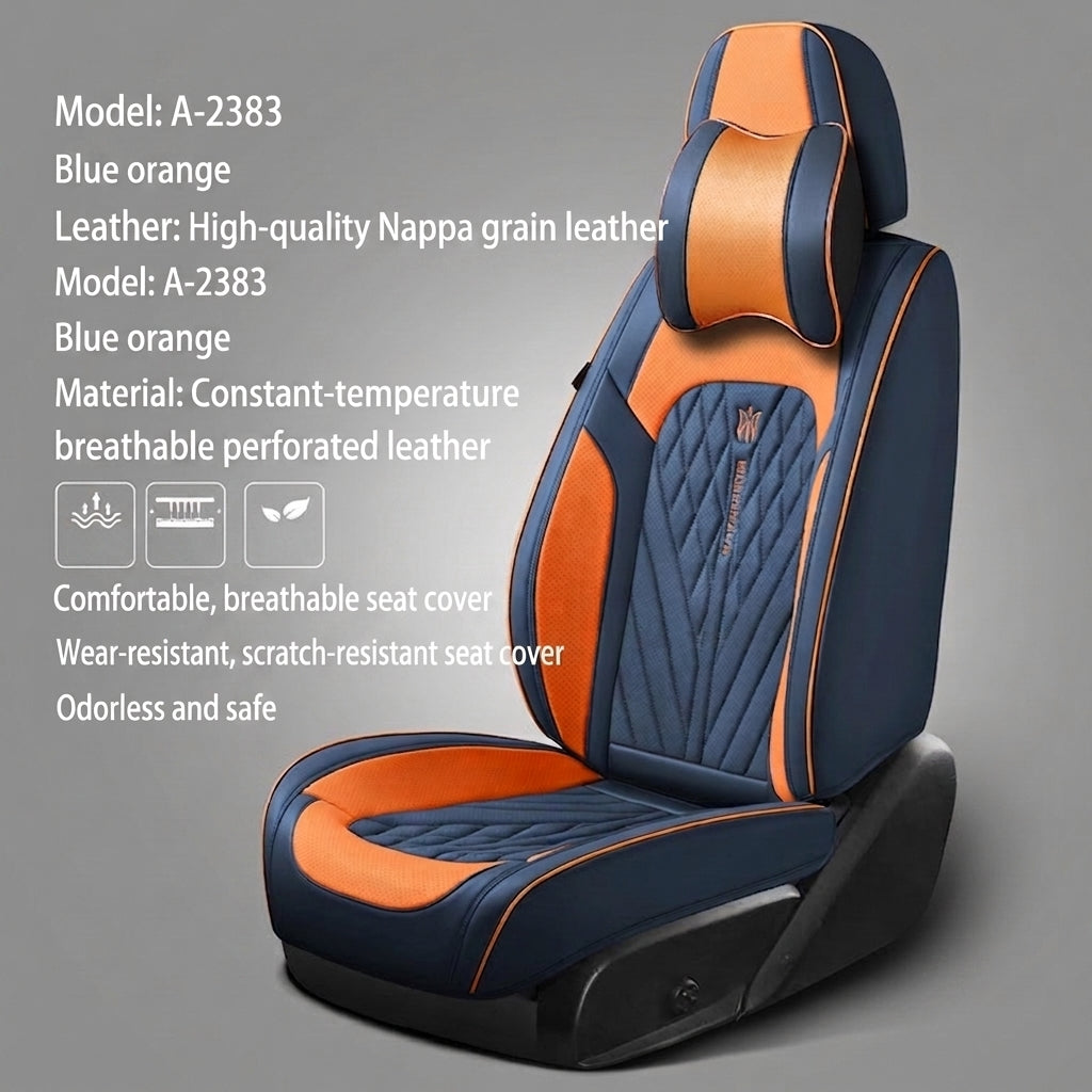 Car seat cushion Nappa leather breathable all-season universal seat cover, full-coverage high-end seat cushion car seat protective cover