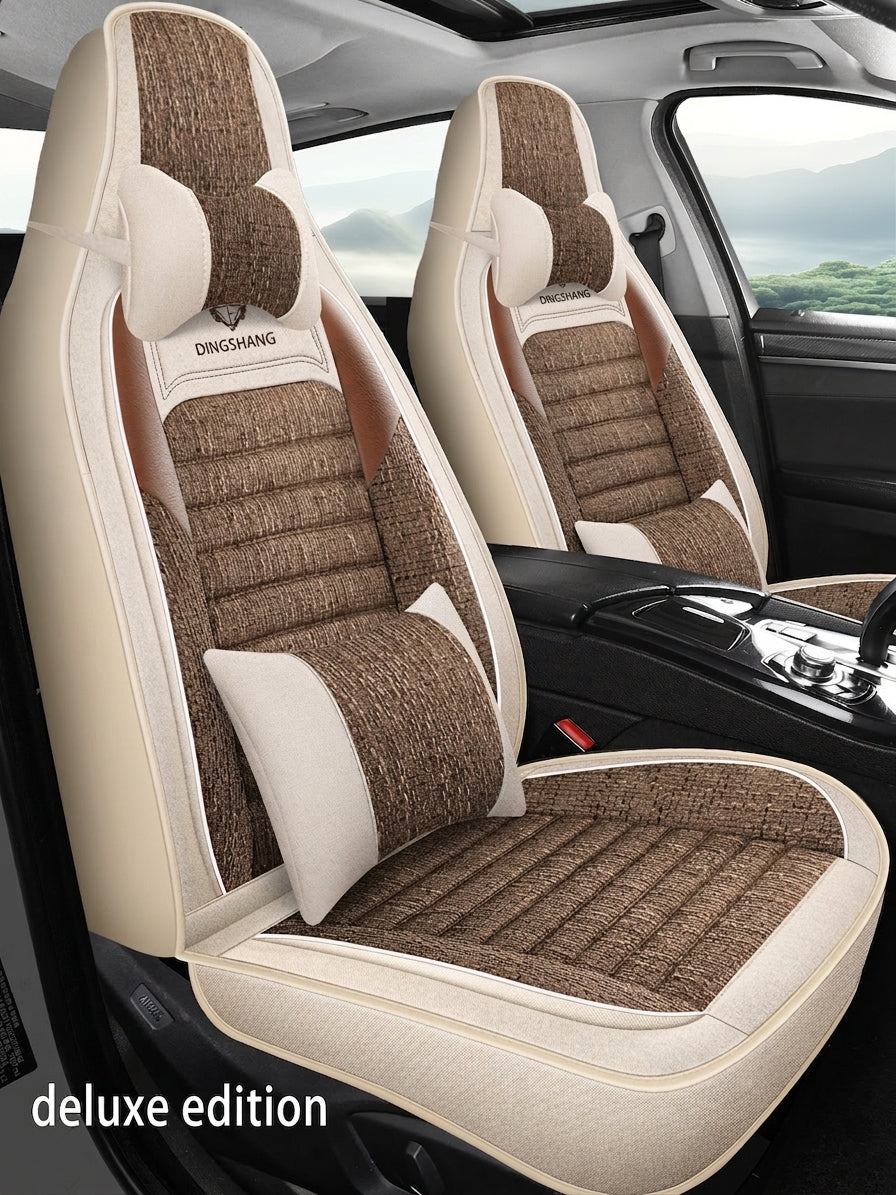 25 years new linen split head car seat cushion four seasons universal seat cover original piece drop shipping cross-border wholesale