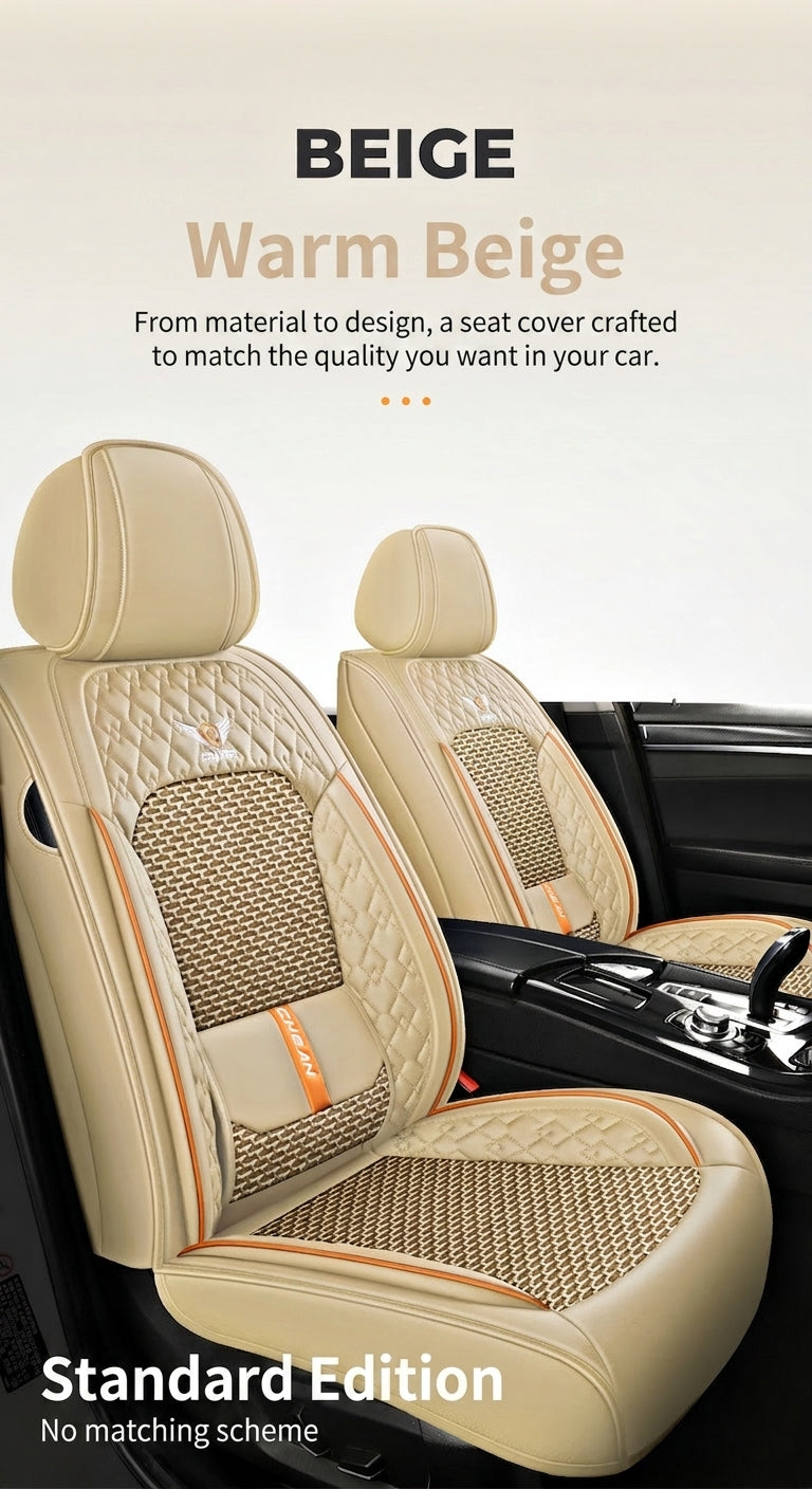 The 2025 new lumbar Napa leather ice silk car seat cushion is suitable for all seasons