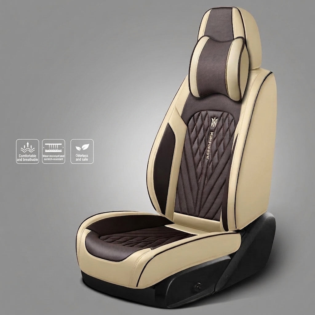 Car seat cushion Nappa leather breathable all-season universal seat cover, full-coverage high-end seat cushion car seat protective cover