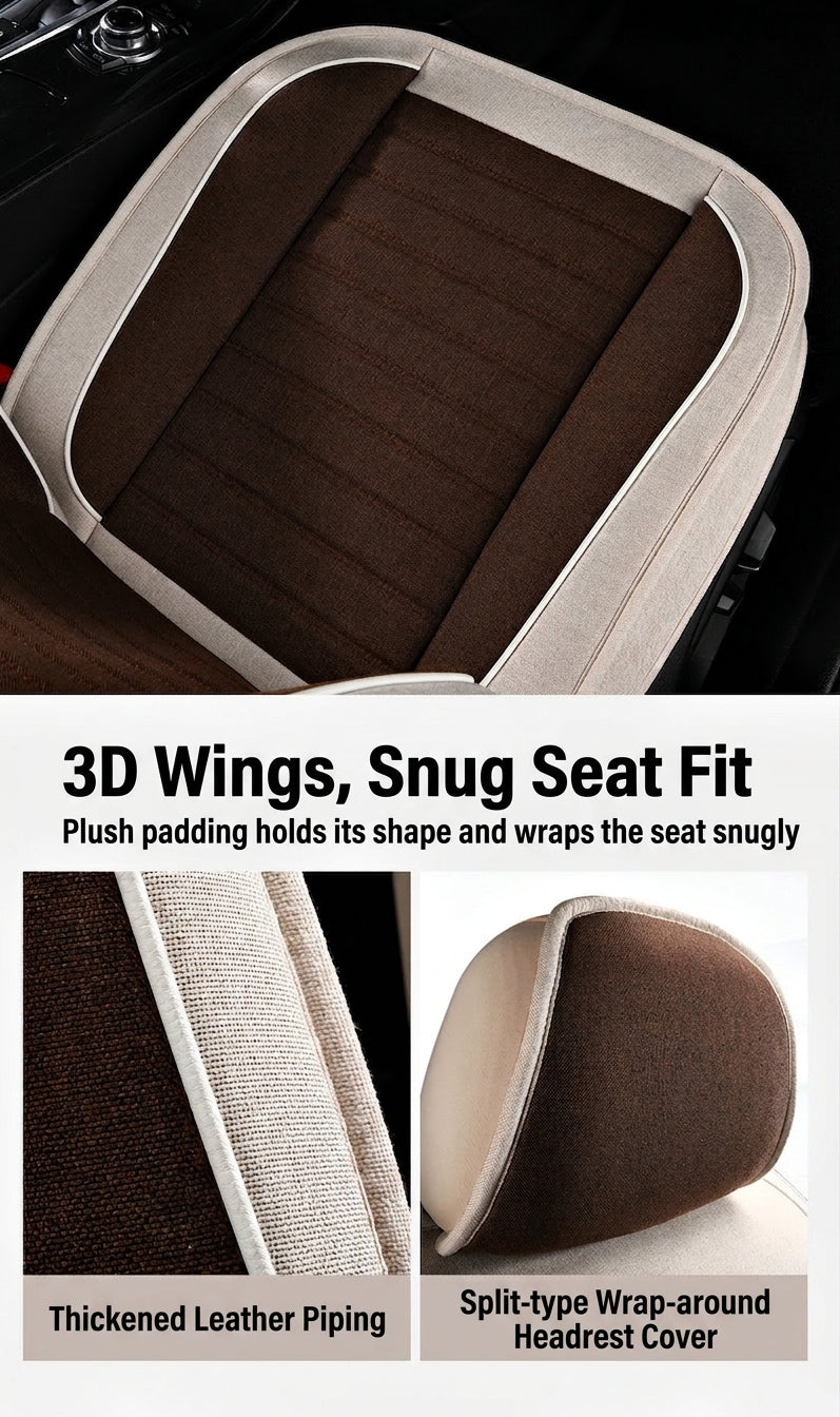 All-season universal full-coverage car seat covers, full-coverage spring and winter linen fabric art car covers, seat covers, and car cushion covers