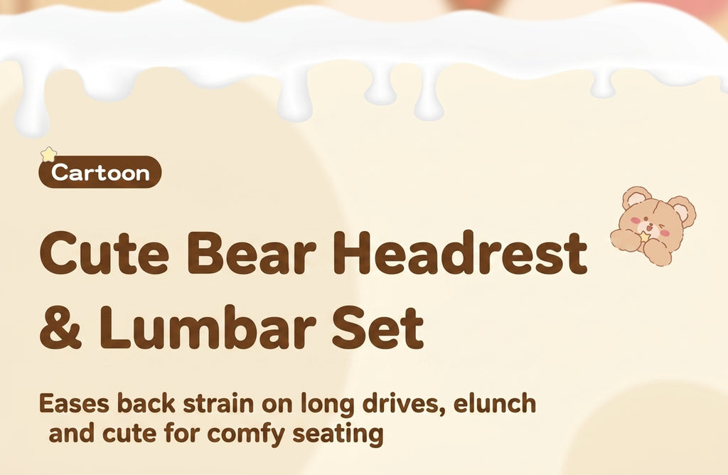 Car headrest, neck pillow, a pair of female driver pillows, cute dogs, car cushions, car seats, lumbar and neck pillows
