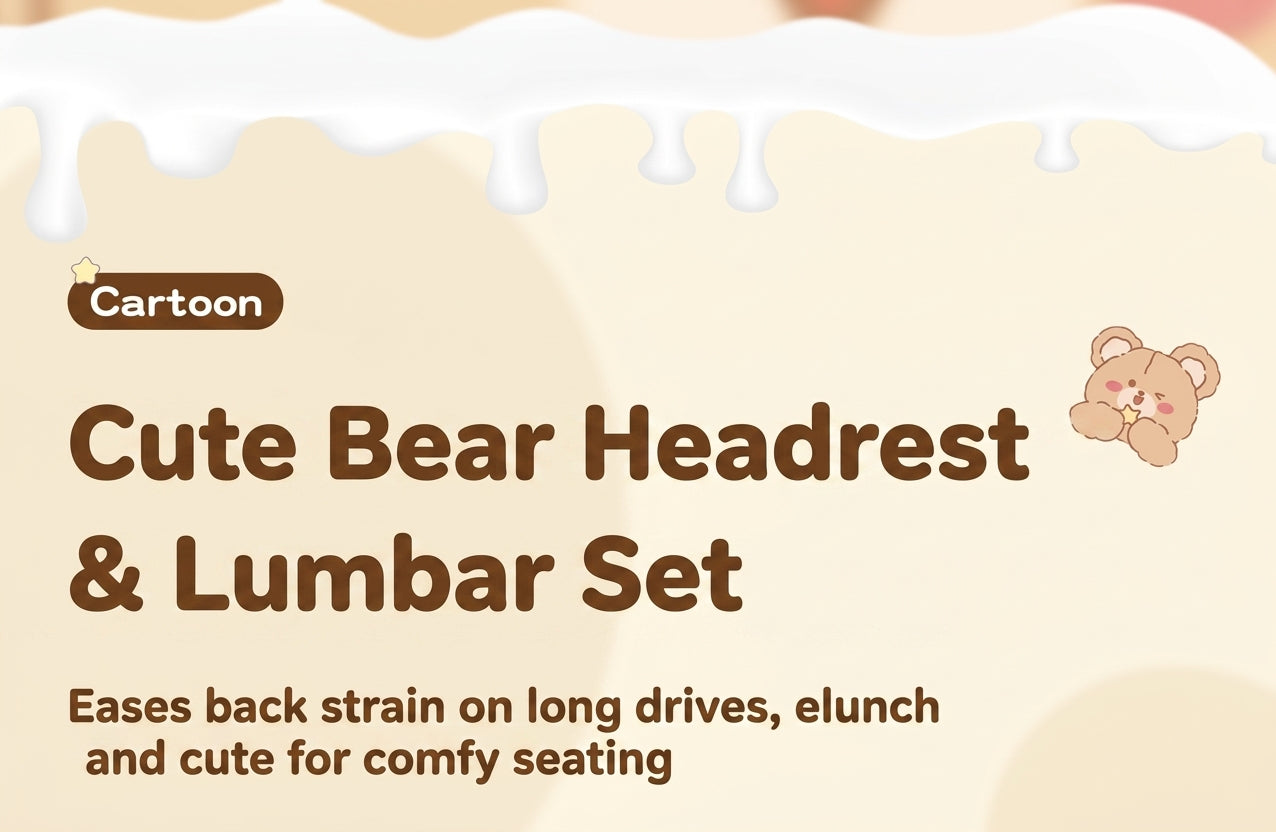 Car headrest, neck pillow, a pair of female driver pillows, cute dogs, car cushions, car seats, lumbar and neck pillows