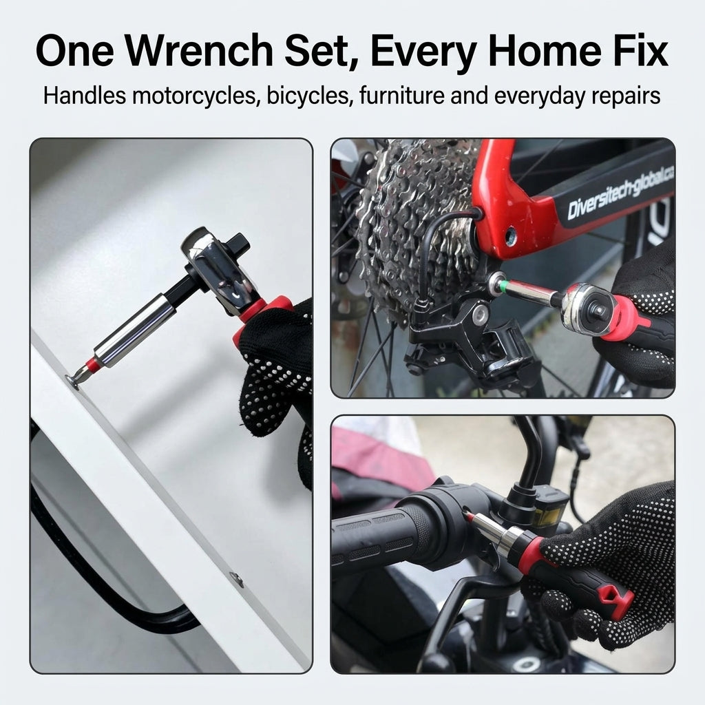 Cross-border ratchet wrench set 45-piece household multifunctional high-torque ratchet wrench screwdriver combo tool