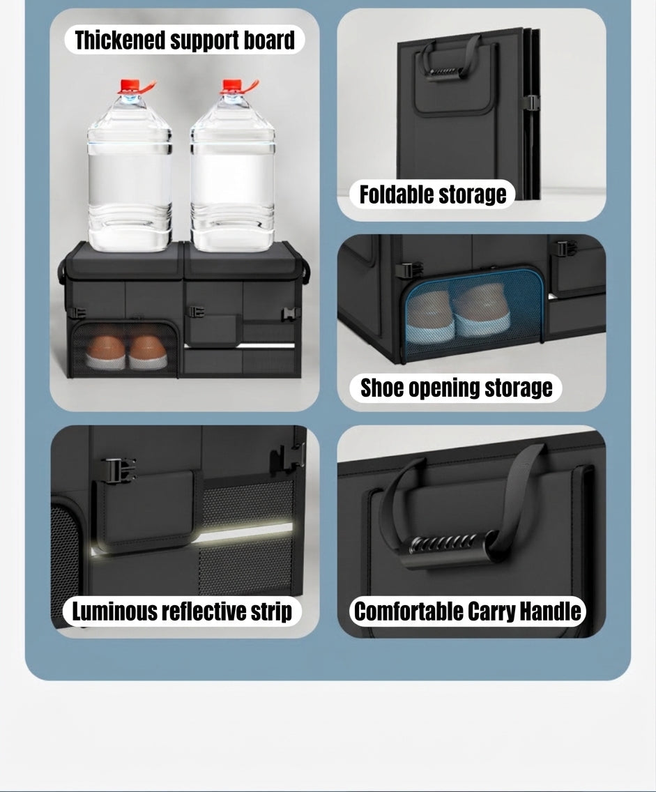 Car storage boxes can be folded and stored, practical multifunctional trunk storage boxes for cars, wholesale