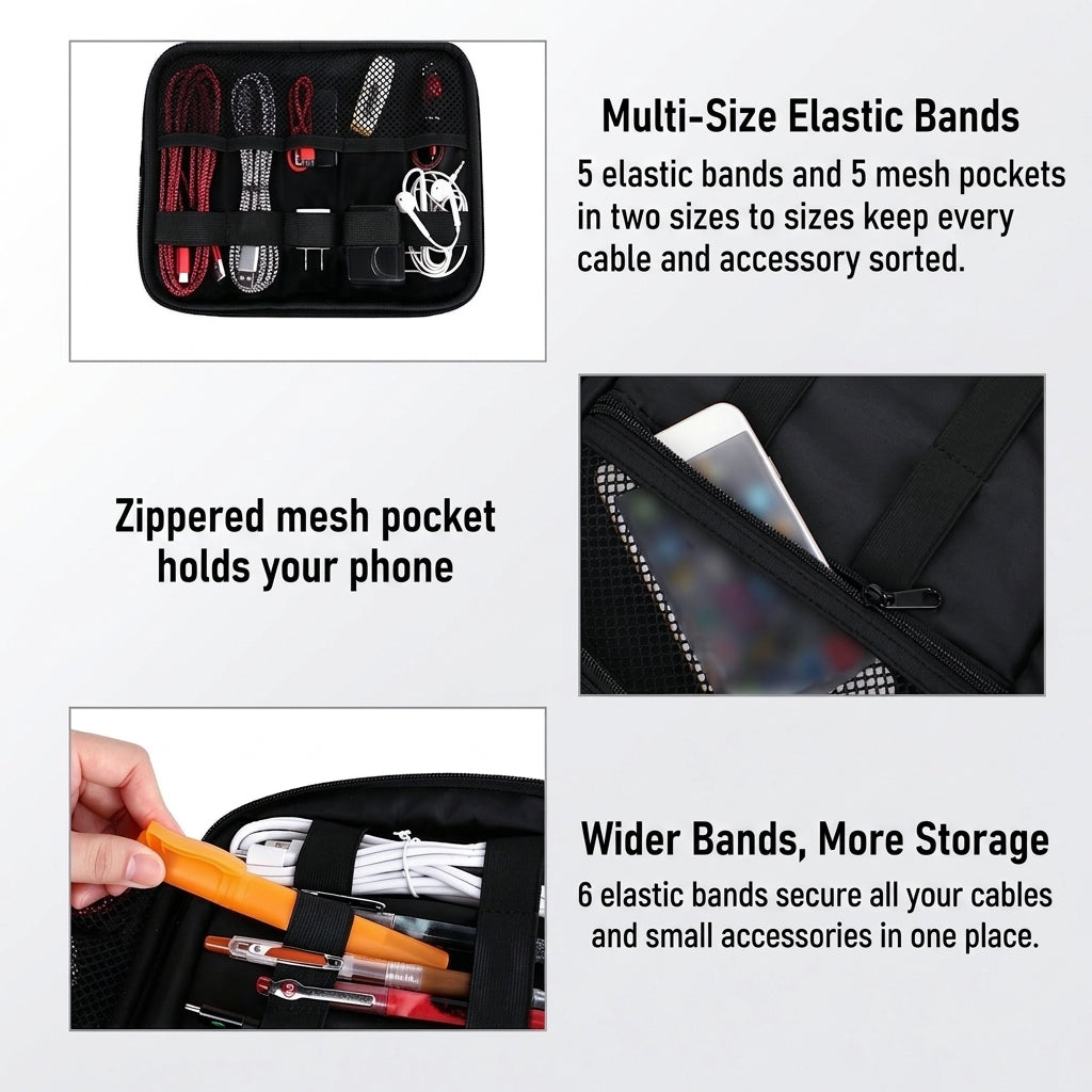 Car Accessory Storage Bag - Digital Cable Organizer