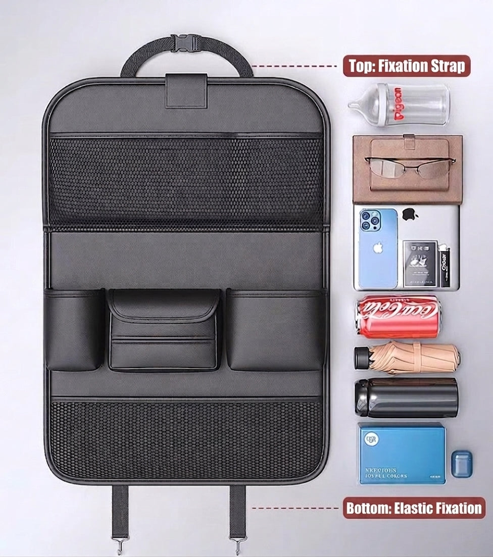 High-end car seat back storage bag, car multi-functional, rear hanging bag, car foldable dining table board shelf