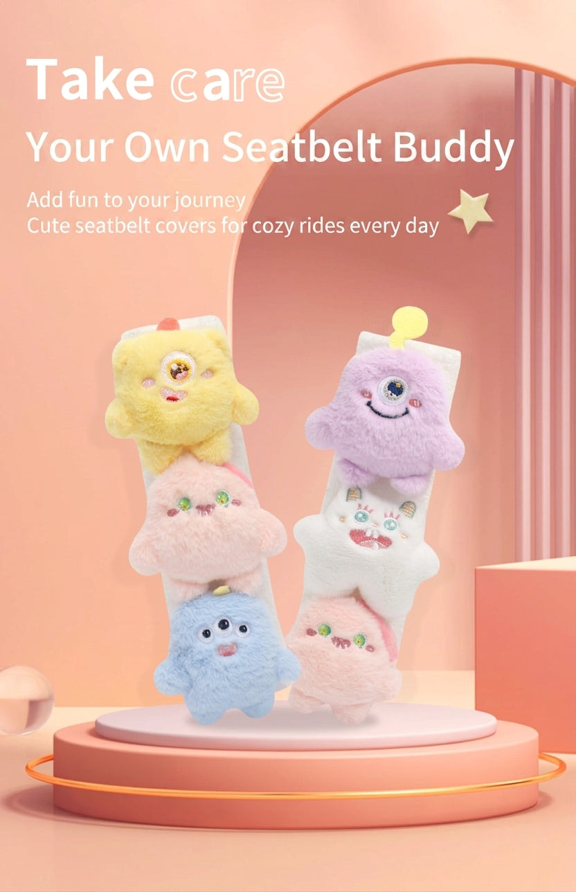 Car seatbelt shoulder pads, wear-resistant clothes, plush plush plush figures, car safety belt protective covers, cute monster girls